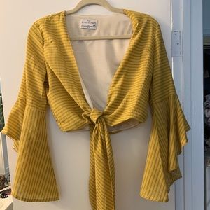 Seven Wonders yellow tie front top